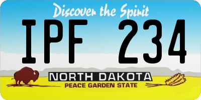 ND license plate IPF234