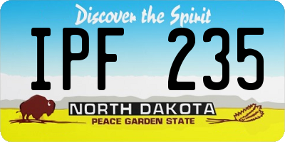 ND license plate IPF235