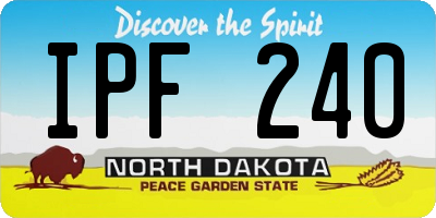 ND license plate IPF240