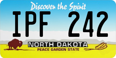 ND license plate IPF242