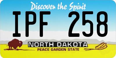 ND license plate IPF258