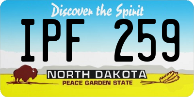 ND license plate IPF259