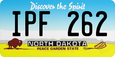ND license plate IPF262