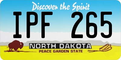 ND license plate IPF265