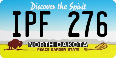 ND license plate IPF276