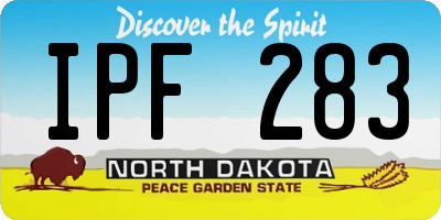 ND license plate IPF283