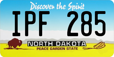 ND license plate IPF285