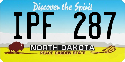 ND license plate IPF287
