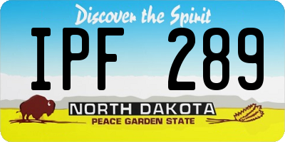 ND license plate IPF289