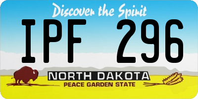 ND license plate IPF296