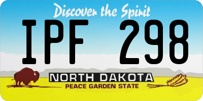 ND license plate IPF298