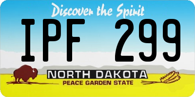 ND license plate IPF299