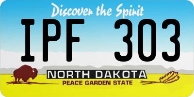 ND license plate IPF303