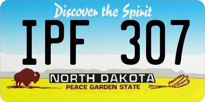 ND license plate IPF307