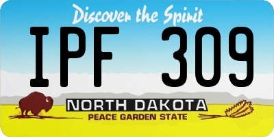 ND license plate IPF309