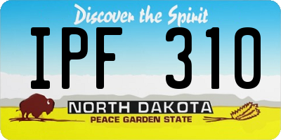 ND license plate IPF310