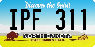 ND license plate IPF311
