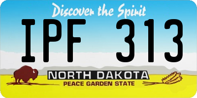 ND license plate IPF313