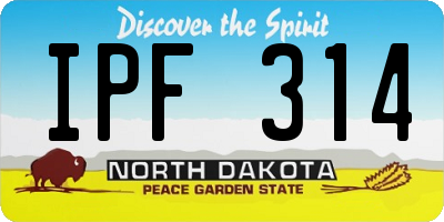ND license plate IPF314