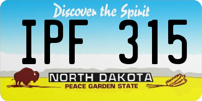ND license plate IPF315