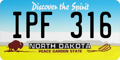 ND license plate IPF316