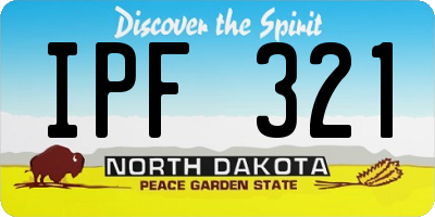 ND license plate IPF321