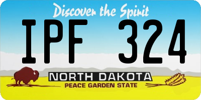 ND license plate IPF324