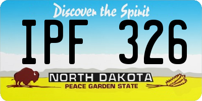 ND license plate IPF326