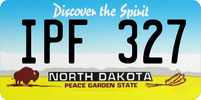 ND license plate IPF327