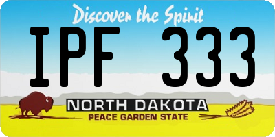 ND license plate IPF333