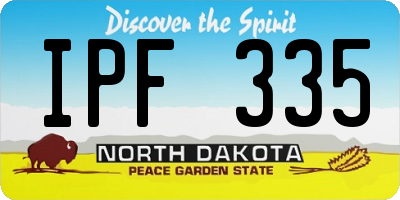 ND license plate IPF335