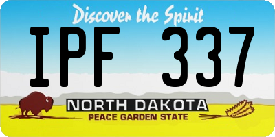 ND license plate IPF337
