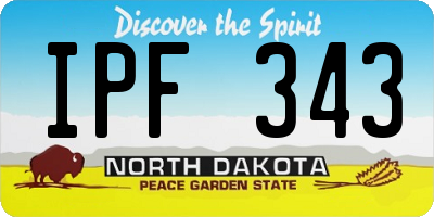 ND license plate IPF343