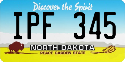 ND license plate IPF345