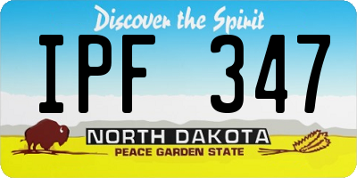 ND license plate IPF347