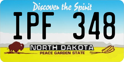 ND license plate IPF348