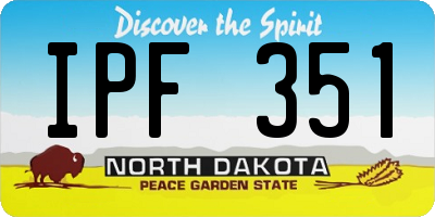 ND license plate IPF351