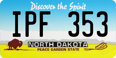 ND license plate IPF353