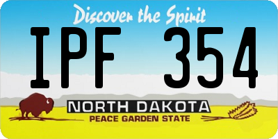 ND license plate IPF354