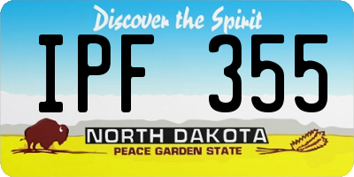 ND license plate IPF355