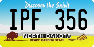 ND license plate IPF356