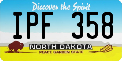 ND license plate IPF358