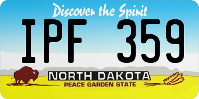 ND license plate IPF359