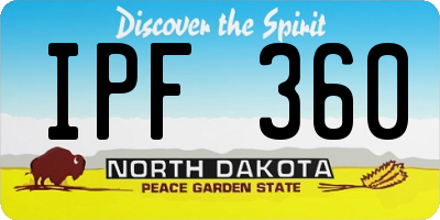 ND license plate IPF360