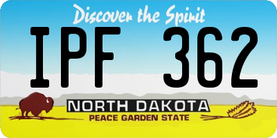 ND license plate IPF362