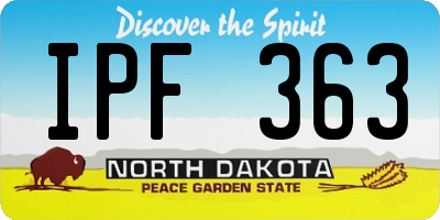 ND license plate IPF363