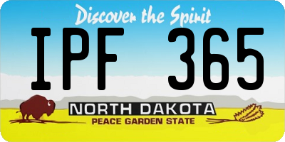 ND license plate IPF365