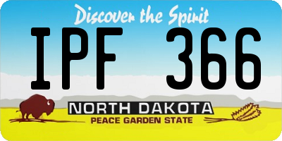 ND license plate IPF366