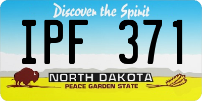 ND license plate IPF371
