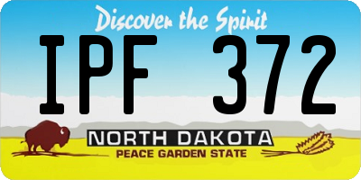 ND license plate IPF372